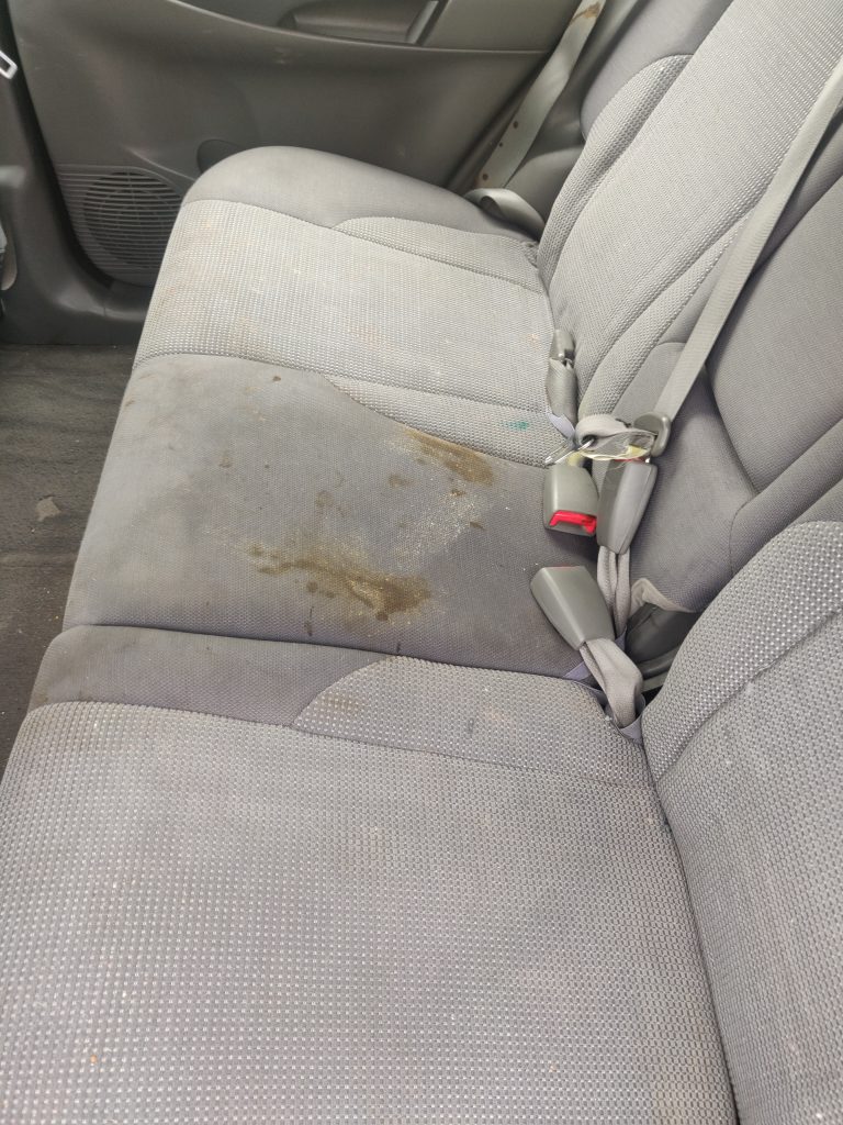 Car interior steam cleaning