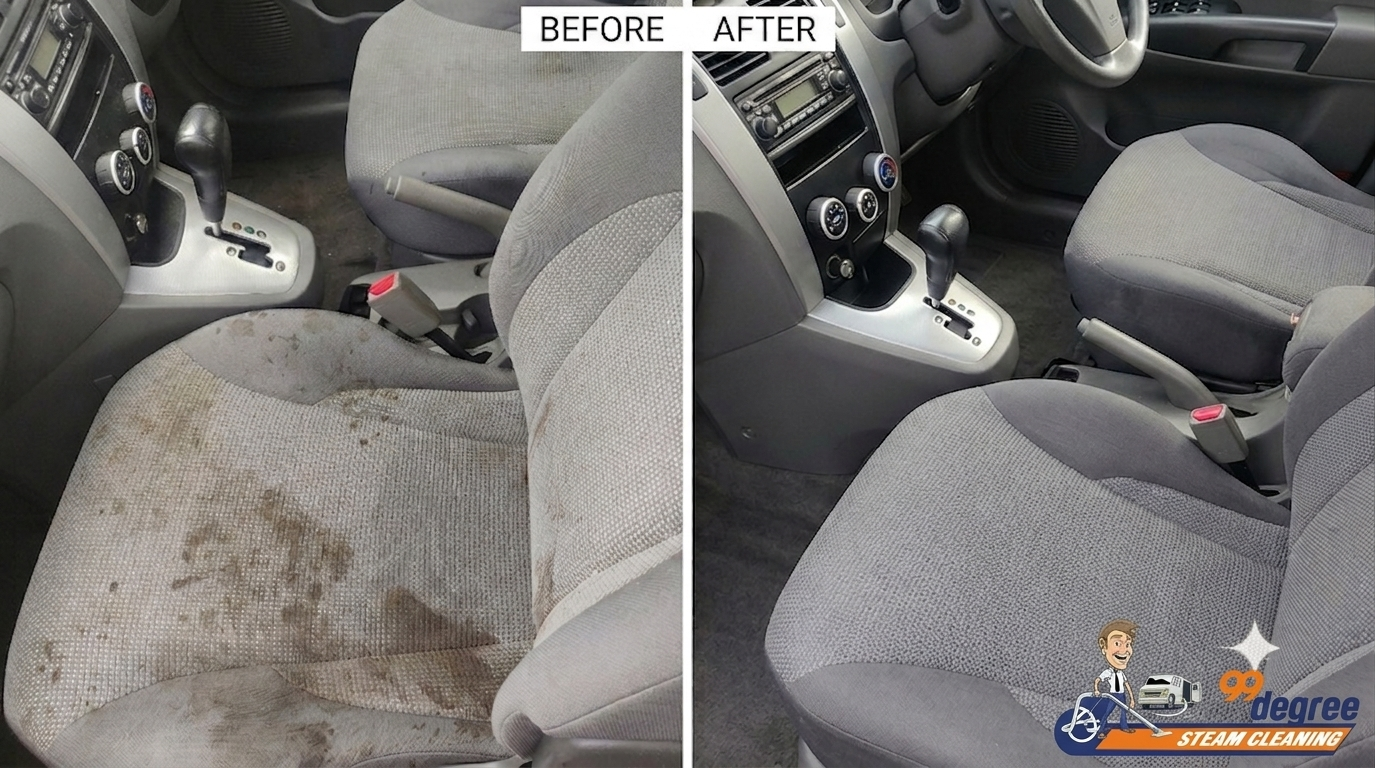 Car Interior Cleaning before and after