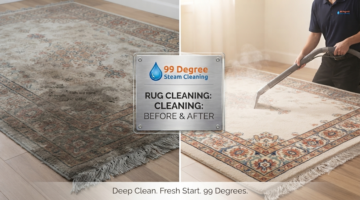 Rug Steam Cleaning before and after
