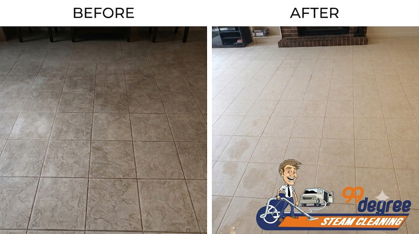Tile & Grout Cleaning before and after
